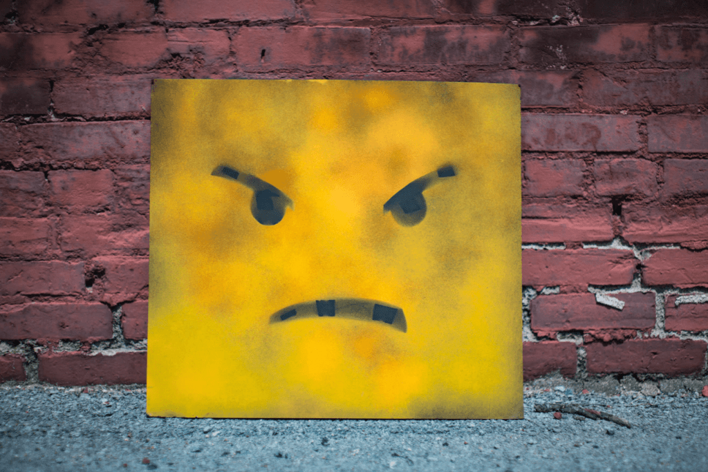 face appearing unhappy