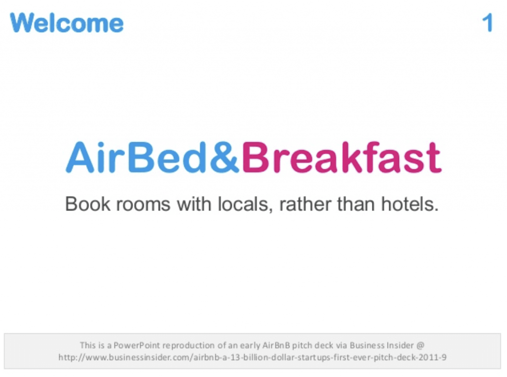 Airbnb pitch deck example