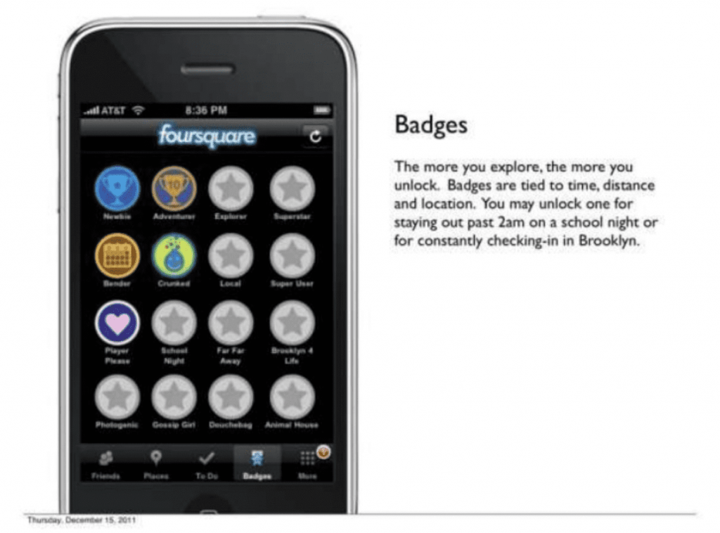 foursquare badges slide pitch deck examples