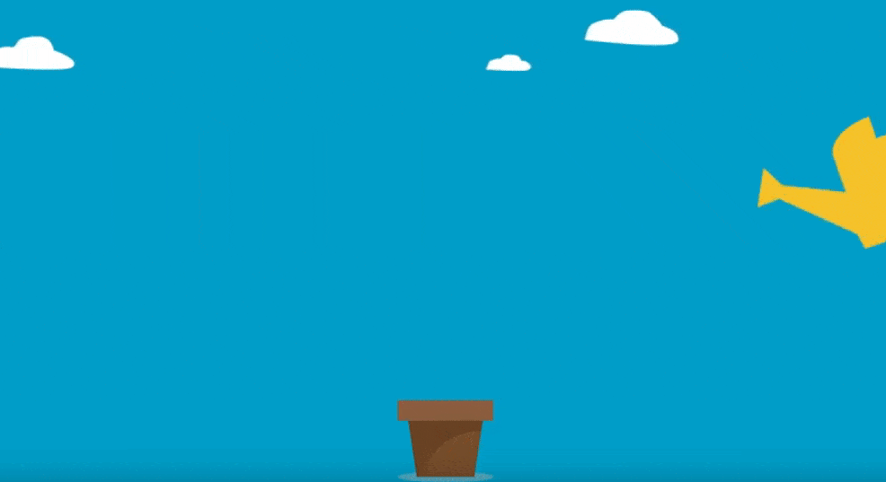animated gif of someone watering a plant and growing a money tree