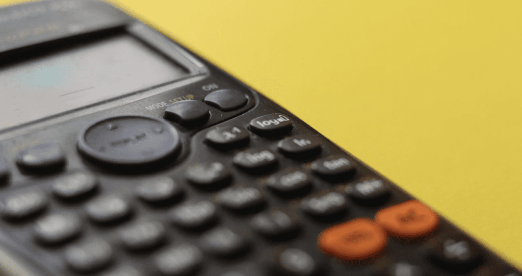 close up shot of a calculator