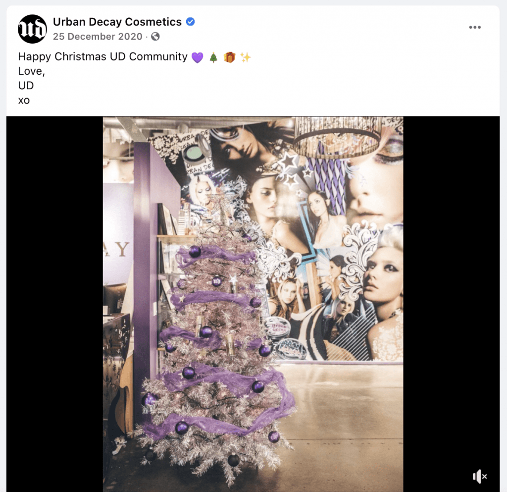 urban decay Facebook Christmas post