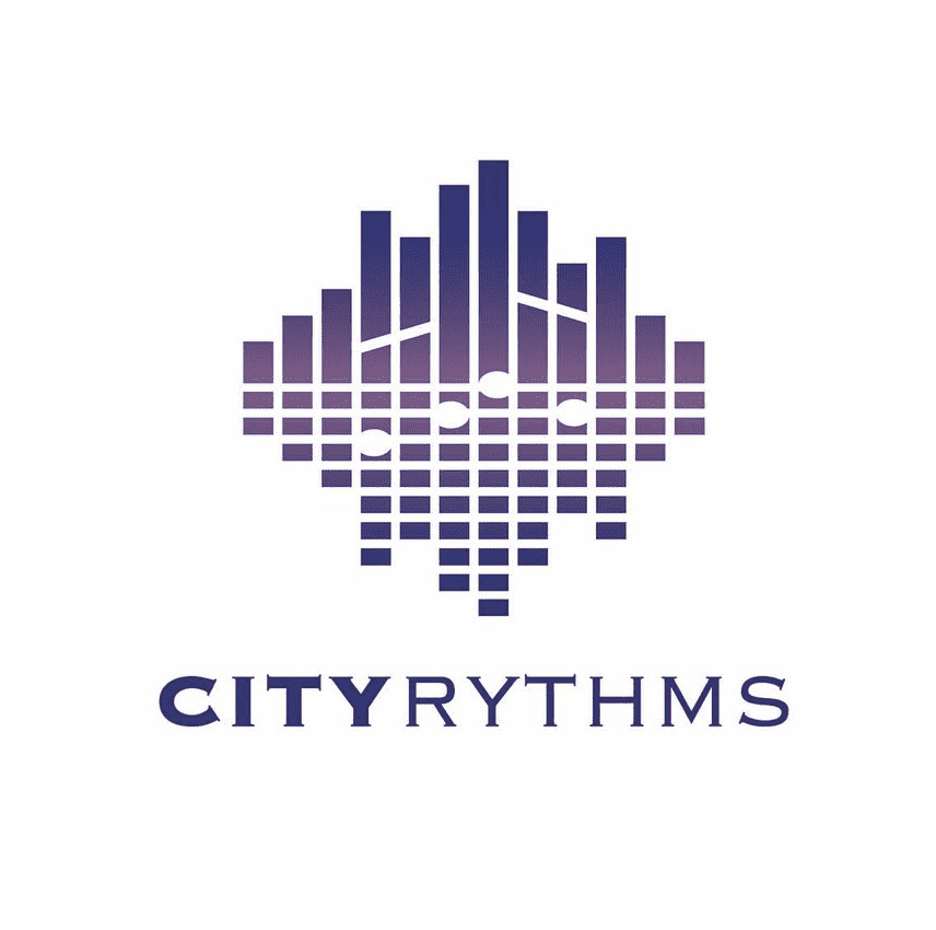 city rhythms logo design record label company