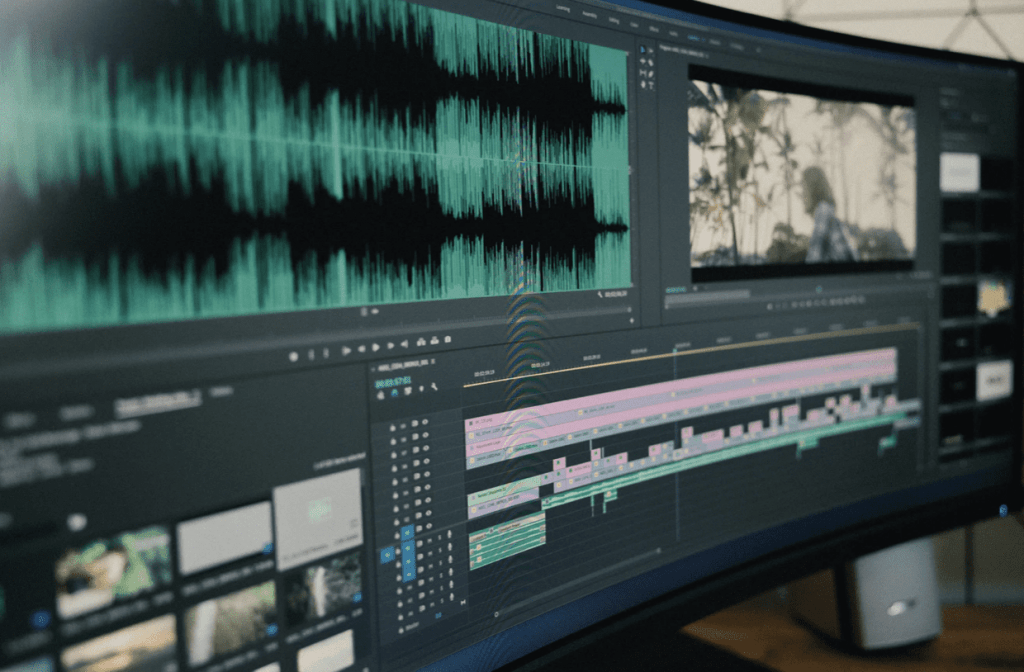 computer screen with video editing software on it
