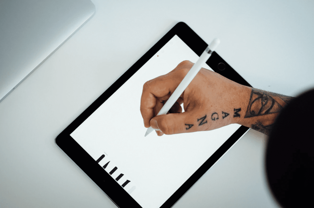 woman hand writing down a contract