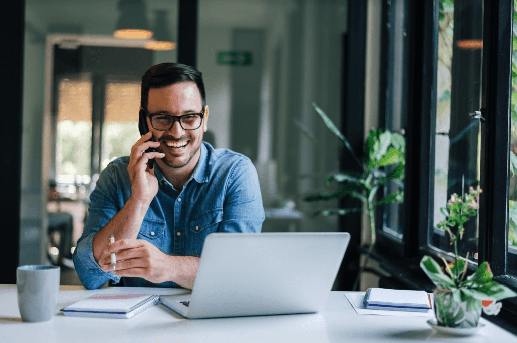 man at work on the phone