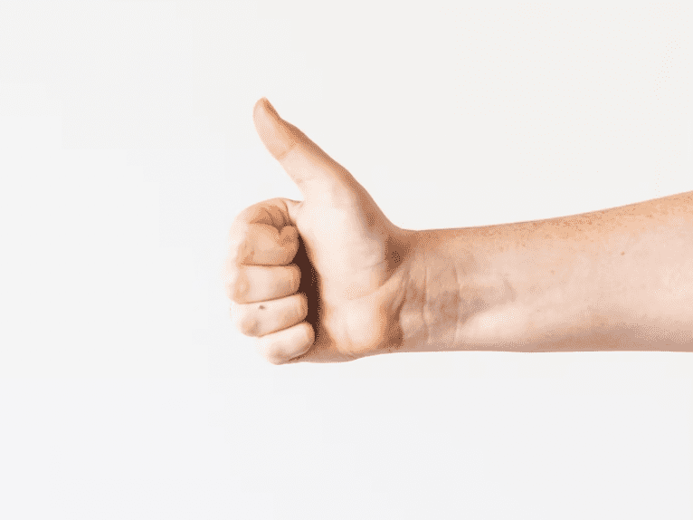 man with thumbs up